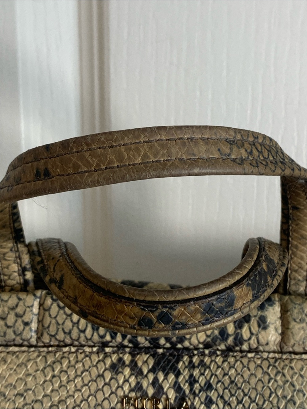 Furla Python embossed Leather Tote/satchel - Picture 4 of 15